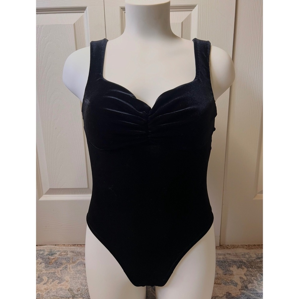 Velvet Bodysuit Whimsigoth Black Size Small